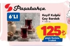Paşabahçe Keyif Kulplu Çay Bardak 6'Lı 145 Cc