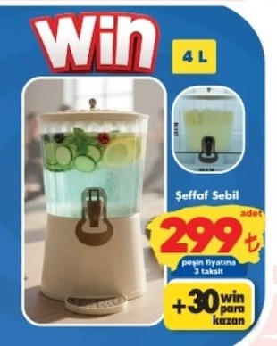 Win Şeffaf Sebil 4L