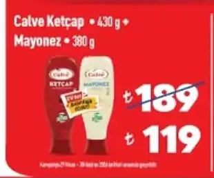 Calve Ketçap 430G Mayonez 380G