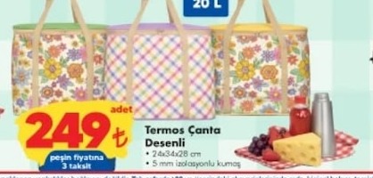 Termos Çanta Desenli