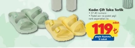 Kadın Çift Toka Terlik