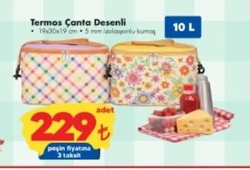 Termos Çanta Desenli 10 L