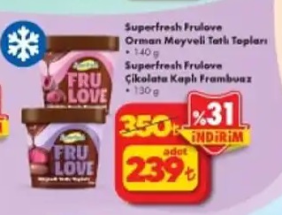 Superfresh Frulove Orman Meyveli Tatlı Topları 140 G, Superfresh Frulove Çikolata Kaplı Frambuaz 130 G