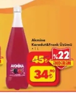 Akmina Karadut & Frank Üzüm Aromalı Gazlı İçecek 1 L