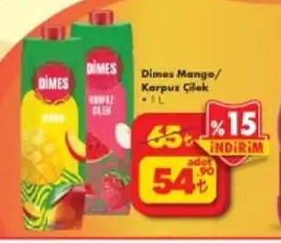 Dimes Mango/Karpuz Çilek 1L