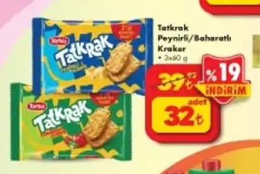 Tatkrak Peynirli/Baharatlı Kraker 3X60G