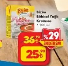 Bizim Bitkisel Yağ Krem Sos 200Ml