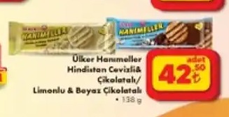 Ülker Hanımeller Hindistan Cevizli, Çikolatalı, Limonlu & Beyaz Çikolatalı 138G