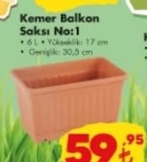 Kemer Balkon Saksı No:1 6L