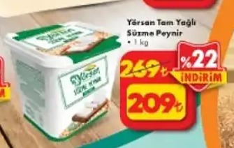 Yörsan Tam Yağlı Süzme Peynir 1 Kg