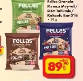 Fellas Granola Bar 3'Lü Paket 89.90 T₺