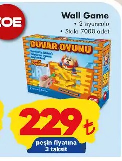Wall Game 2 Oyunculu 1 Adet