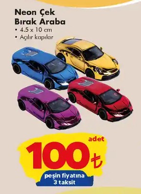 Neon Çek Bırak Araba Seti