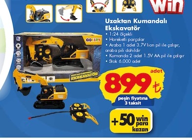 Uzaktan Kumandalı Ekskavatör 1 Adet