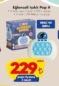 Eğlenceli Işıklı Pop It 1 Adet