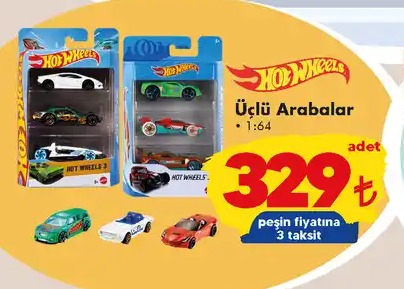 Hot Wheels Üçlü Arabalar 1:64