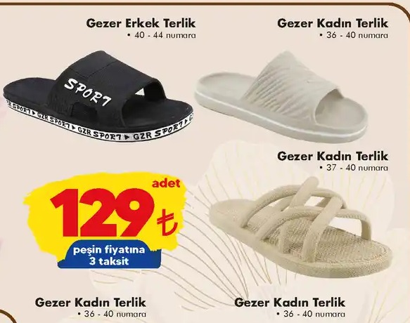 Gezer Erkek Terlik 40-44 Numara