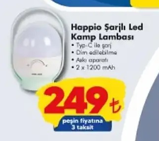 Happio Şarjlı Led Kamp Lambası