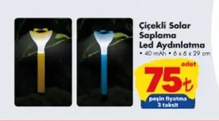 Çiçekli Solar Saplama Led Aydınlatma