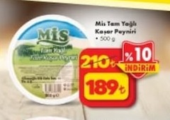 Mis Tam Yağlı Kaşar Peyniri · 500 G