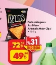 Patos Magnus Acı Biber Aromalı Mısır Cipsi 185G
