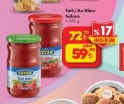 Vatan Tatlı/Acı Biber Salçası 650G