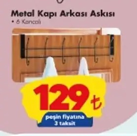Metal Kapı Arkası Askısı - 6 Kollu