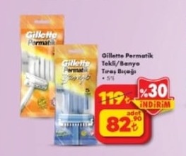 Gillette Permatik Tekli/Banyo Tıraş Bıçağı 5'Li
