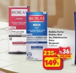 Bioblas Forte/Bioblas Men Saç Dökülmesine Karşı Şampuan 360 Ml