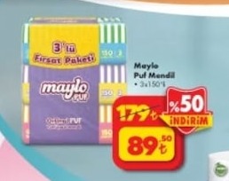 Maylo Puf Mendil 3X150'Li