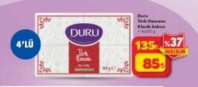 Duru Türk Hamamı Klasik Sabun 4X200G