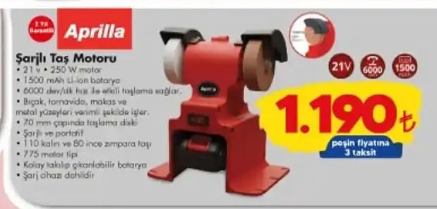 Aprilia Şarjlı Taş Motoru 21V