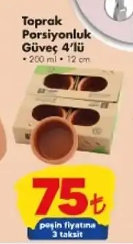 Toprak Porsiyonluk Güveç 4'Lü 200Ml 12Cm