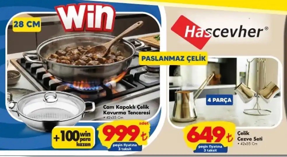 Çelik Cezve Seti 4 Parça
