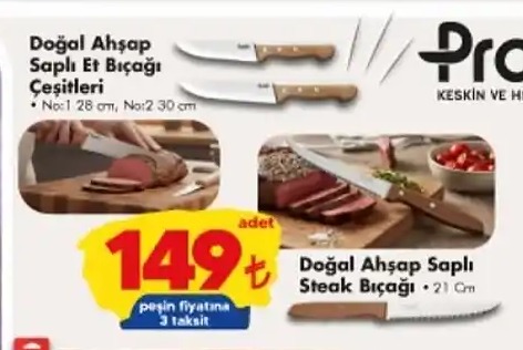 Doğal Ahşap Saplı Steak Bıçağı 21 Cm