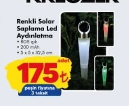 Renkli Solar Saplama Led Aydınlatma