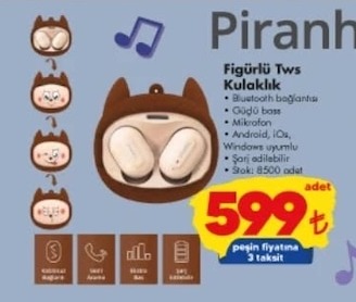 Piranha Figurlu Tws Kulaklik