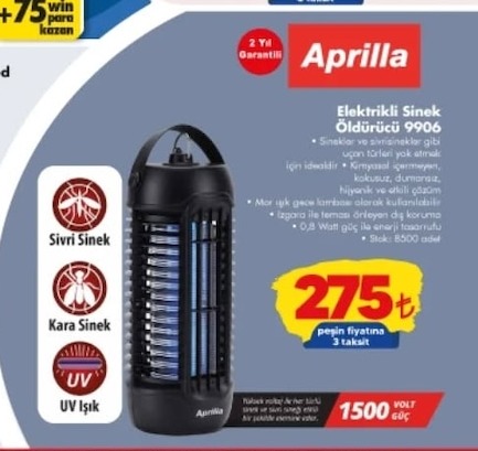 Elektrikli Sinek Öldürücü 9906 8500 Adet