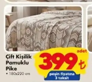 Çift Kişilik Pamuklu Pike