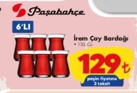 Paşabahçe İrem Çay Bardağı 6'Lı 132 Cl
