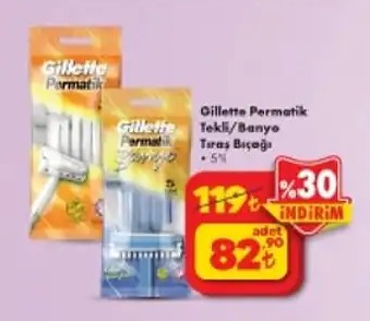 Gillette Permatik Tekli/Banyo Tıraş Bıçağı • 5'Li