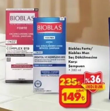 Bioblas Forte/Bioblas Men Saç Dökülmesine Karşı Şampuan 360Ml