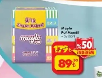 Maylo Puf Mendil 3X150 Adet