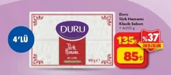 Duru Türk Hamamı Klasik Sabun 4X200G