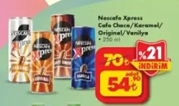 Nescafe Xpress Cafe Choco/Karamel/Original/Vanilya 250 Ml