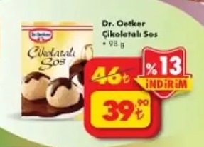Dr. Oetker Çikolatali Sos 98 G