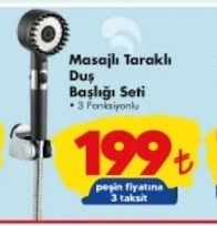 Masajli Tarakli Dus Başliği Seti 3 Fonksiyonlu
