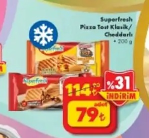 Superfresh Pizza Tost Klasik/Cheddarlı 200 G