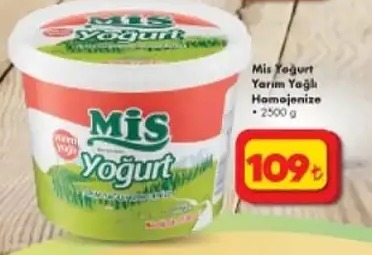 Mis Yoğurt Yarım Yağlı Homojenize 2500G