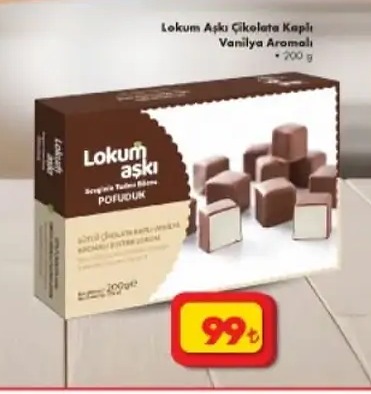 Lokum Aşki Çikolata Kapli Vanilya Aromali Pofuduk 200G